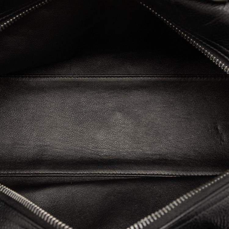 Pre Owned حقيبة شانيل سوداء مبطنة من جلد العجل مع شعار بولر