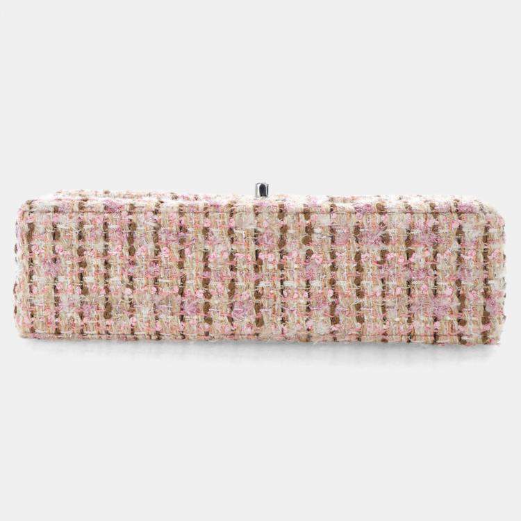 Pre Owned Chanel Vintage Medium Tweed Classic Flap Bag