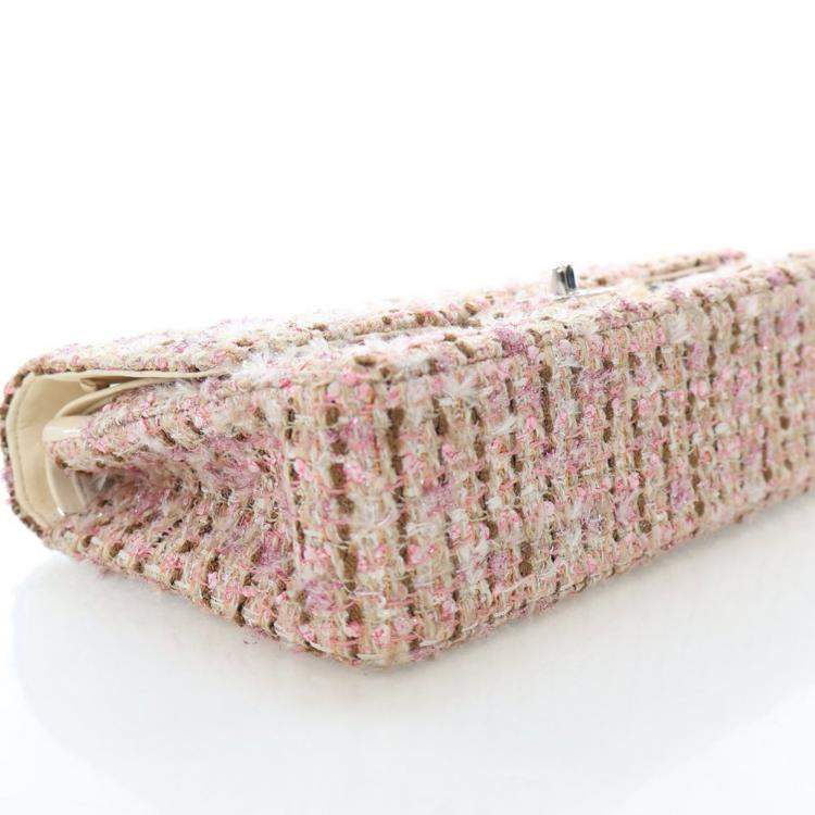 Pre Owned Chanel Vintage Medium Tweed Classic Flap Bag