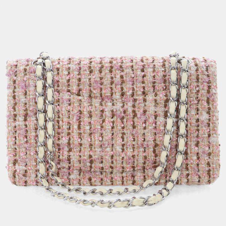 Pre Owned Chanel Vintage Medium Tweed Classic Flap Bag
