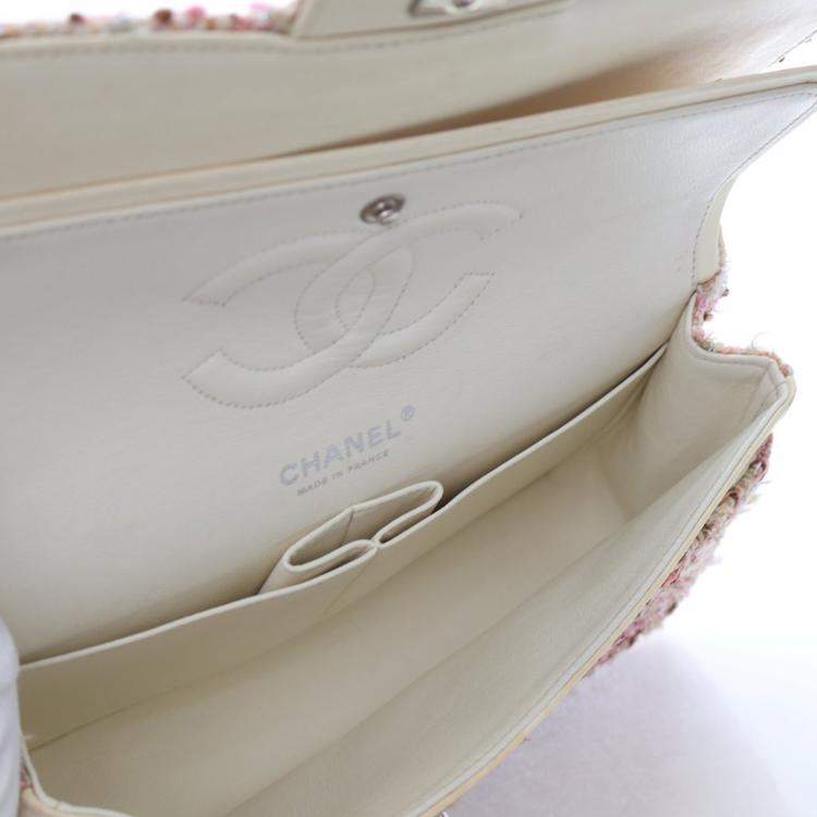 Pre Owned Chanel Vintage Medium Tweed Classic Flap Bag