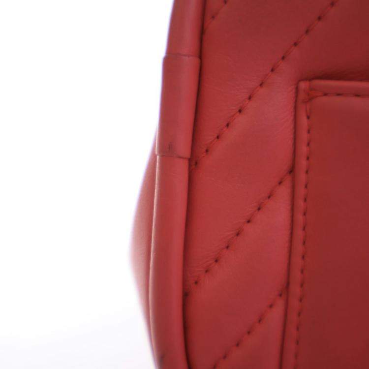 Pre Owned Chanel Mini Lambskin Reversed Round Flap Bag