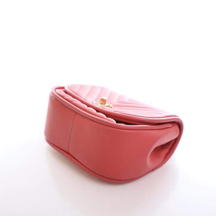 Pre Owned Chanel Mini Lambskin Reversed Round Flap Bag