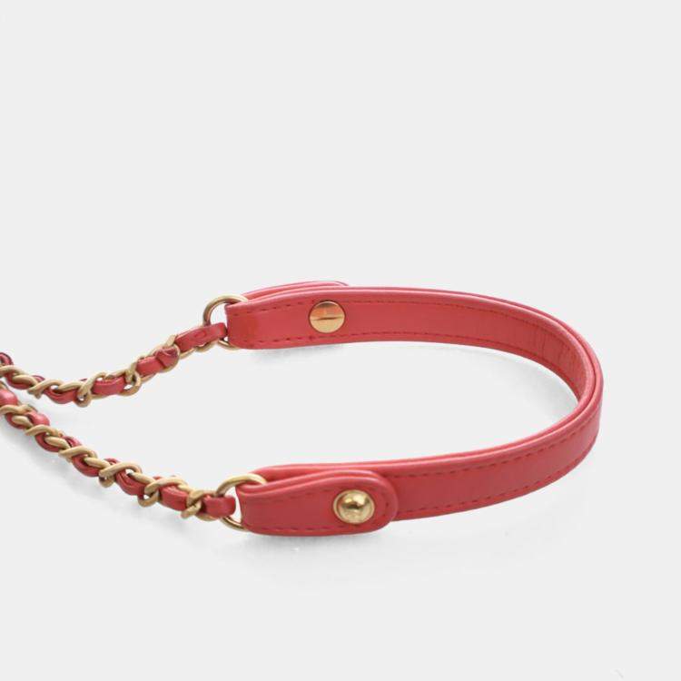 Pre Owned Chanel Mini Lambskin Reversed Round Flap Bag