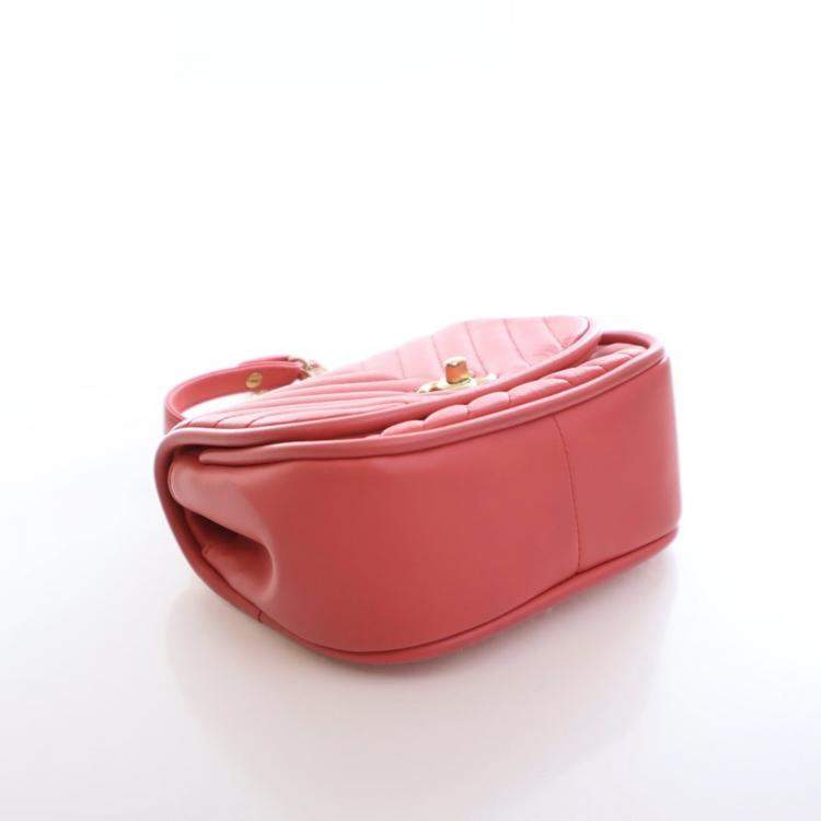 Pre Owned Chanel Mini Lambskin Reversed Round Flap Bag