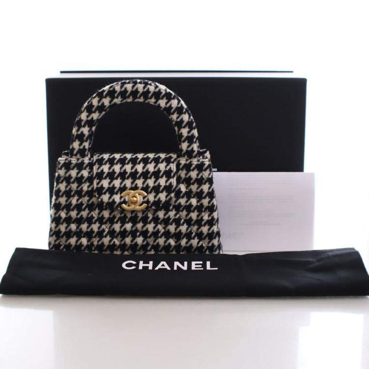 Pre Owned Chanel Nano Mixed Fibers Kelly Shopper