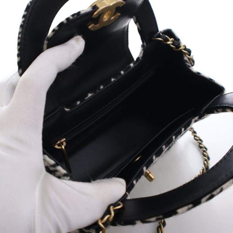 Pre Owned Chanel Nano Mixed Fibers Kelly Shopper