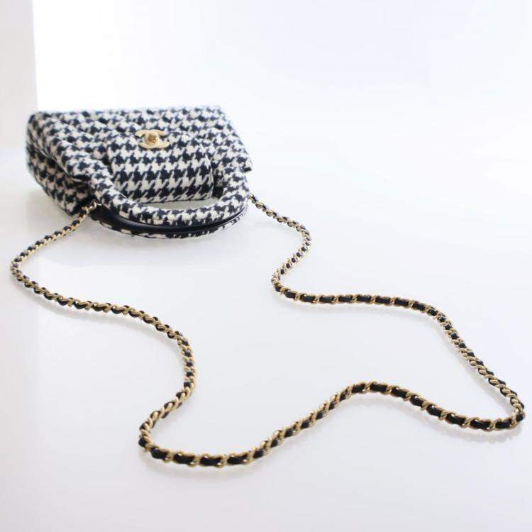 Pre Owned Chanel Nano Mixed Fibers Kelly Shopper