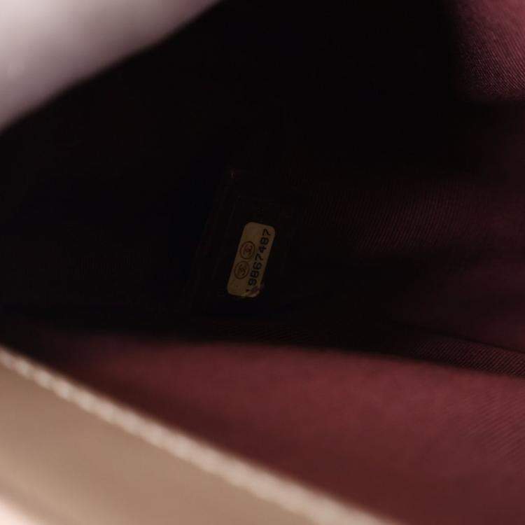 Pre Owned Chanel Medium Calfskin Chevron Boy Flap Bag