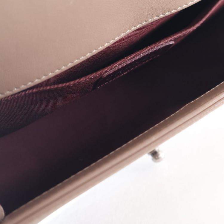 Pre Owned Chanel Medium Calfskin Chevron Boy Flap Bag