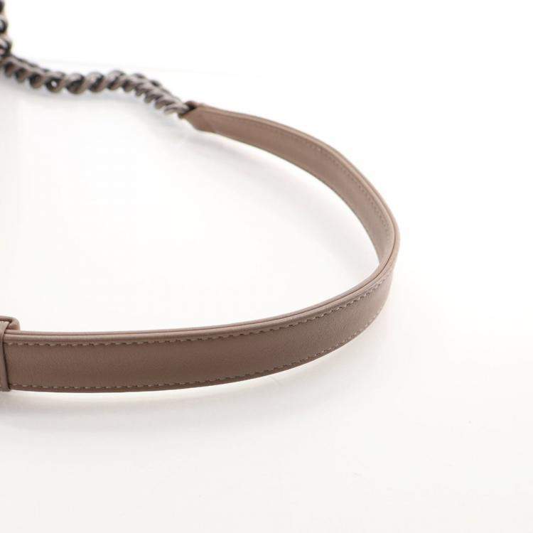 Pre Owned Chanel Medium Calfskin Chevron Boy Flap Bag