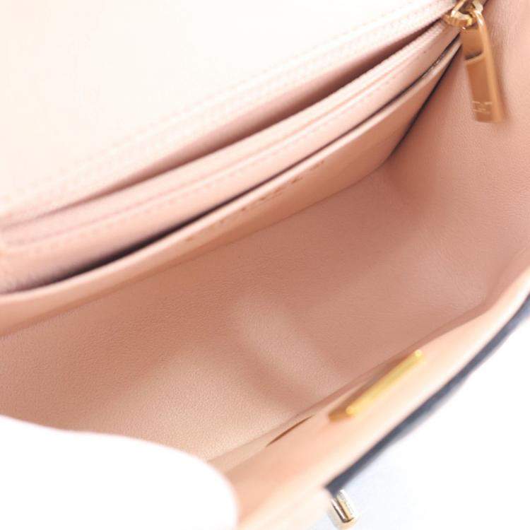 Pre Owned Chanel Mini Lambskin Square Classic Flap Bag