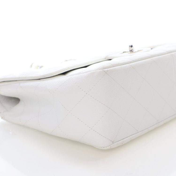 Pre Owned Chanel Jumbo Caviar Classic Single Flap Bag