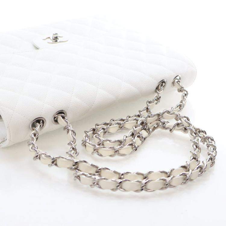 Pre Owned Chanel Jumbo Caviar Classic Single Flap Bag