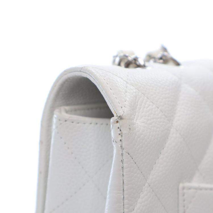 Pre Owned Chanel Jumbo Caviar Classic Single Flap Bag