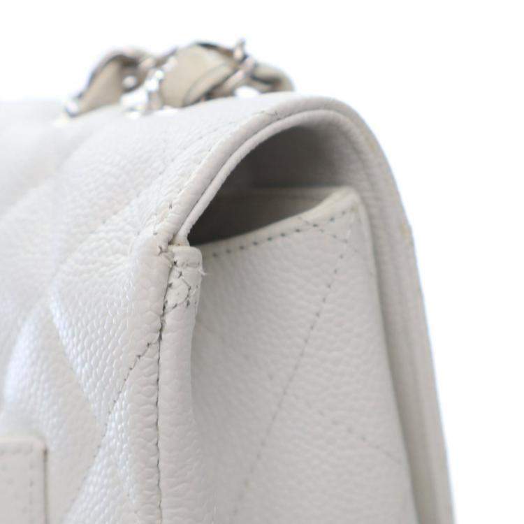 Pre Owned Chanel Jumbo Caviar Classic Single Flap Bag