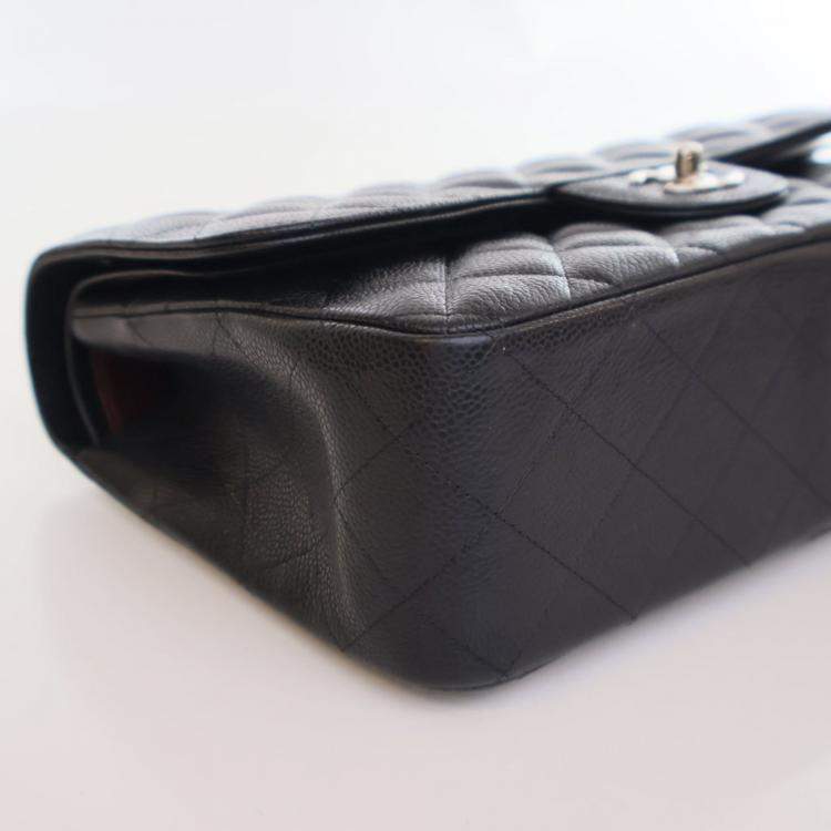 Pre Owned Chanel Jumbo Caviar Classic DoubleFlap Bag