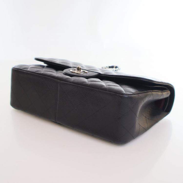 Pre Owned Chanel Jumbo Caviar Classic DoubleFlap Bag