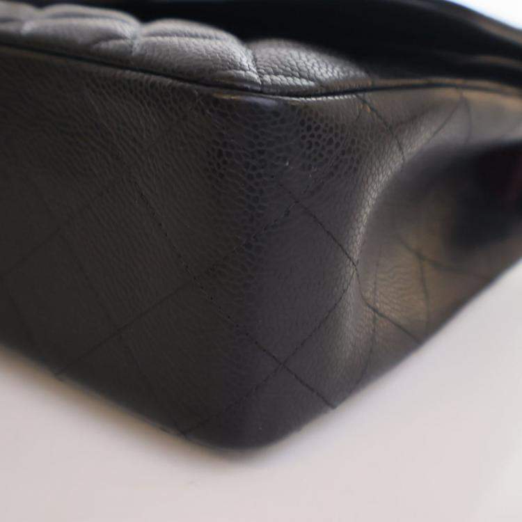 Pre Owned Chanel Jumbo Caviar Classic DoubleFlap Bag