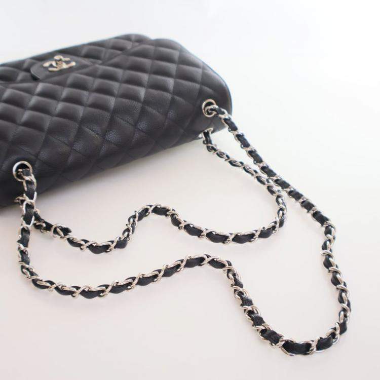 Pre Owned Chanel Jumbo Caviar Classic DoubleFlap Bag