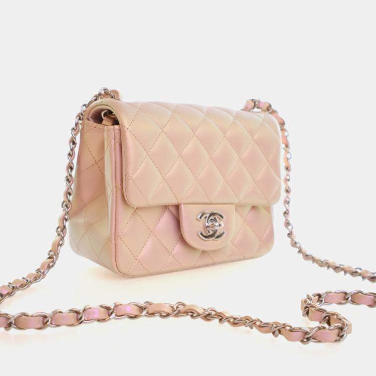 Pre Owned Chanel Mini Calfskin Square Classic Flap Bag