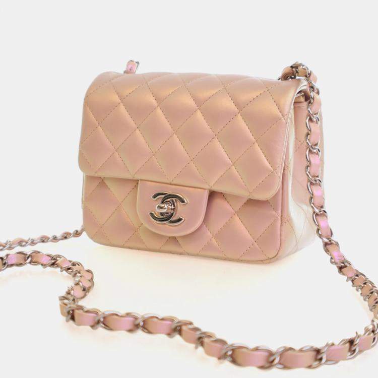 Pre Owned Chanel Mini Calfskin Square Classic Flap Bag