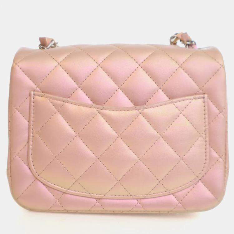 Pre Owned Chanel Mini Calfskin Square Classic Flap Bag