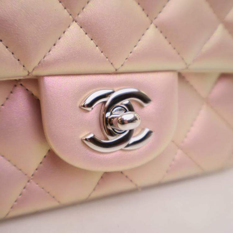 Pre Owned Chanel Mini Calfskin Square Classic Flap Bag