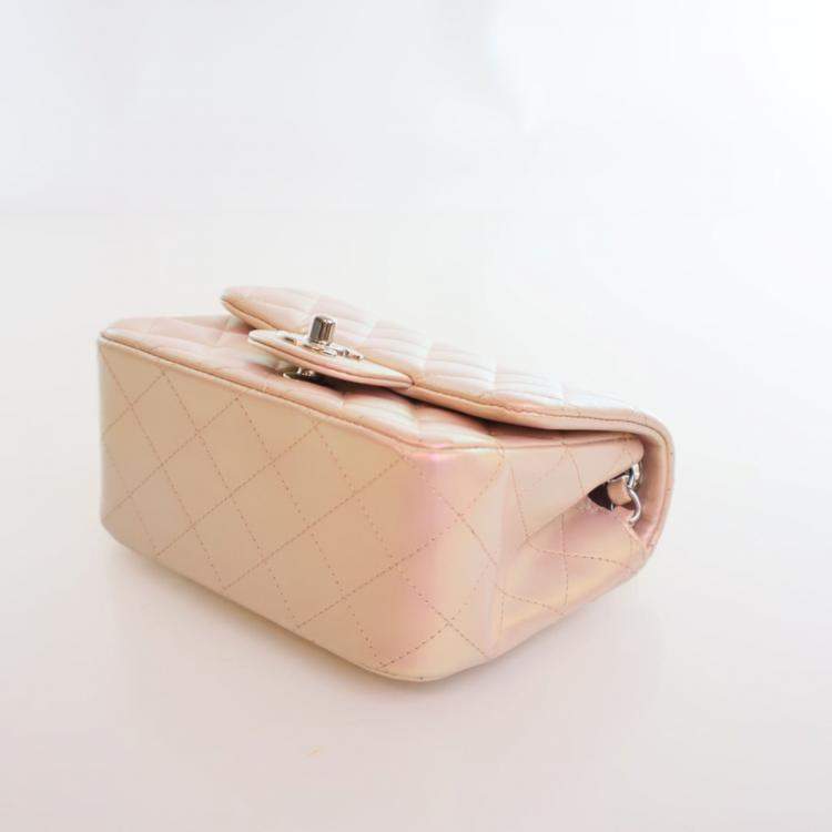 Pre Owned Chanel Mini Calfskin Square Classic Flap Bag