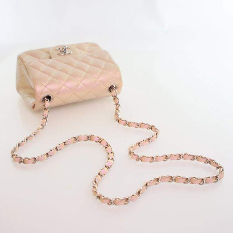 Pre Owned Chanel Mini Calfskin Square Classic Flap Bag