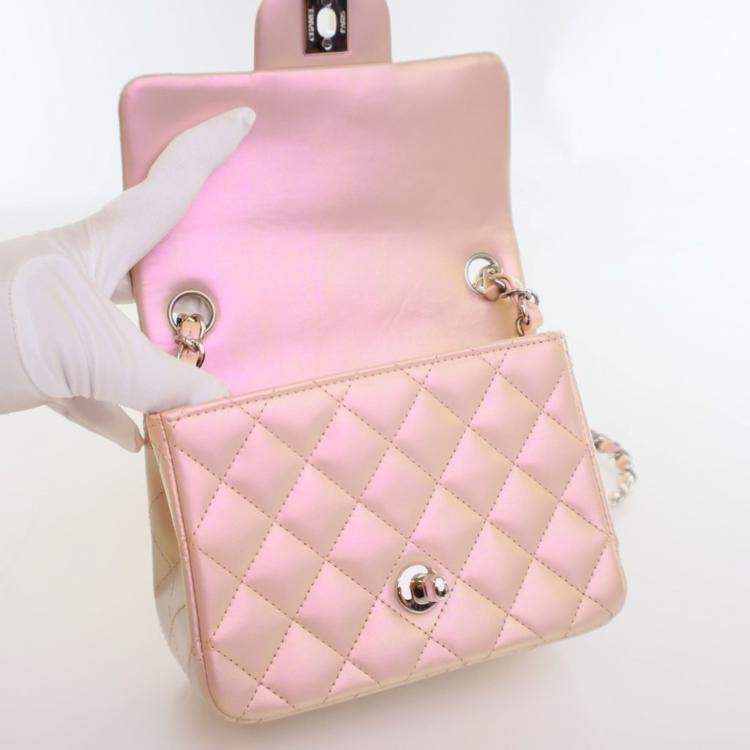 Pre Owned Chanel Mini Calfskin Square Classic Flap Bag