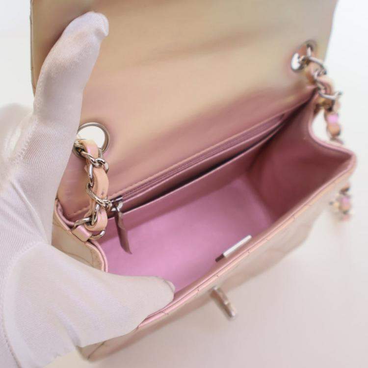 Pre Owned Chanel Mini Calfskin Square Classic Flap Bag