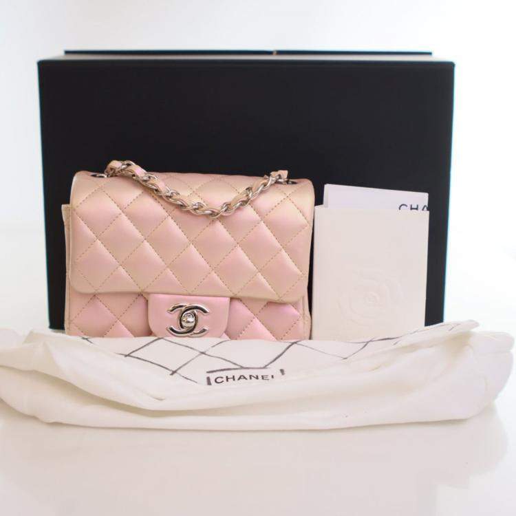 Pre Owned Chanel Mini Calfskin Square Classic Flap Bag