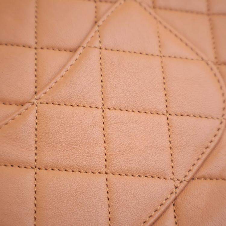 Pre Owned Chanel Lambskin Chaine Lettre Square Flap Bag