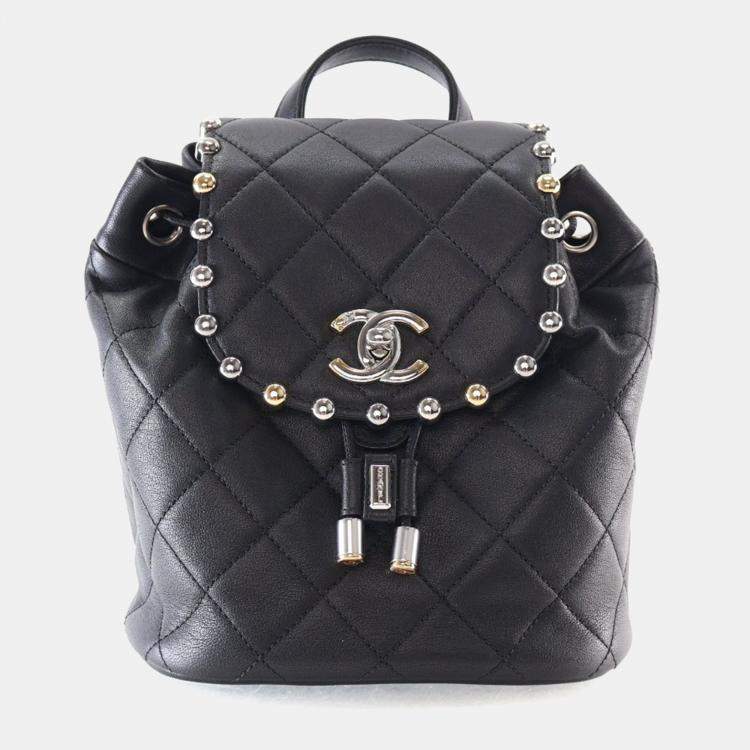Pre Owned Chanel Small Lambskin Metallic Bubble Backpack