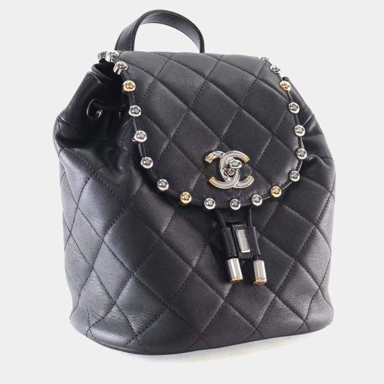 Pre Owned Chanel Small Lambskin Metallic Bubble Backpack