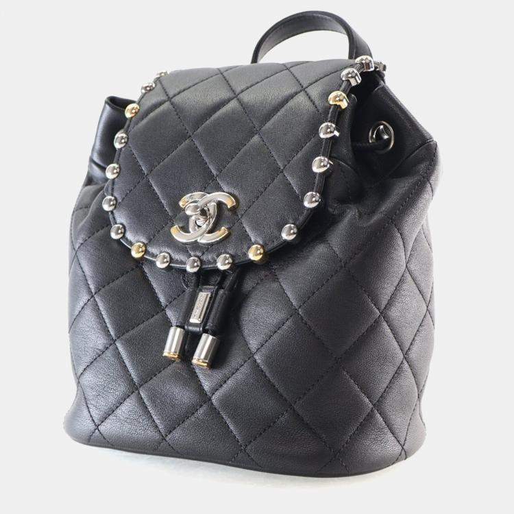 Pre Owned Chanel Small Lambskin Metallic Bubble Backpack