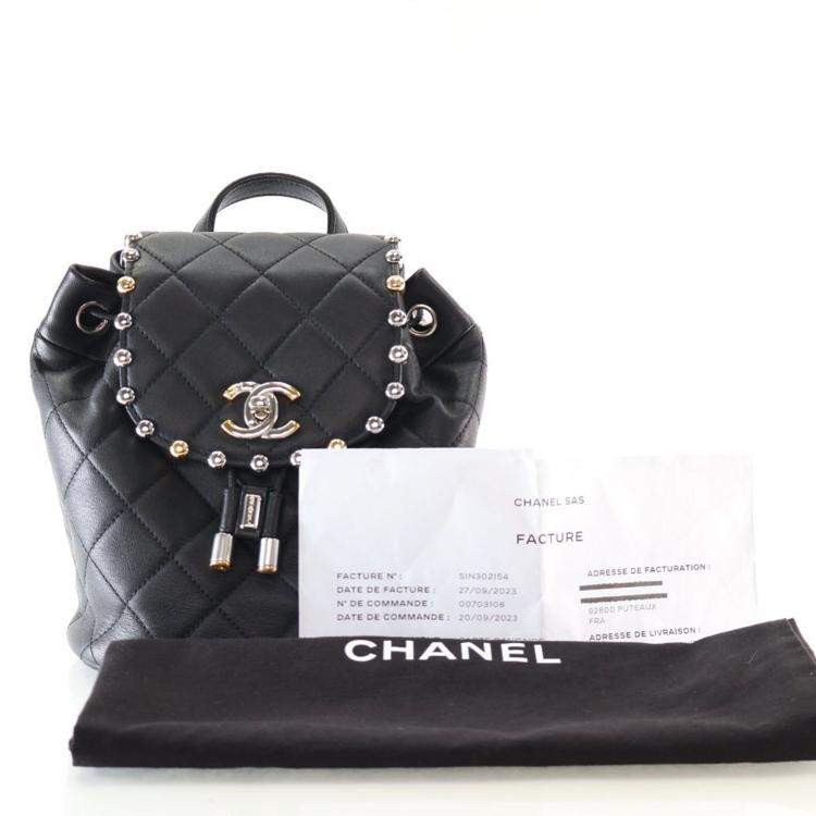 Pre Owned Chanel Small Lambskin Metallic Bubble Backpack