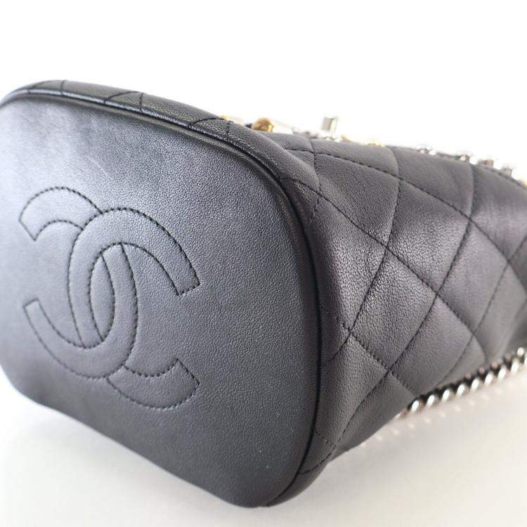 Pre Owned Chanel Small Lambskin Metallic Bubble Backpack