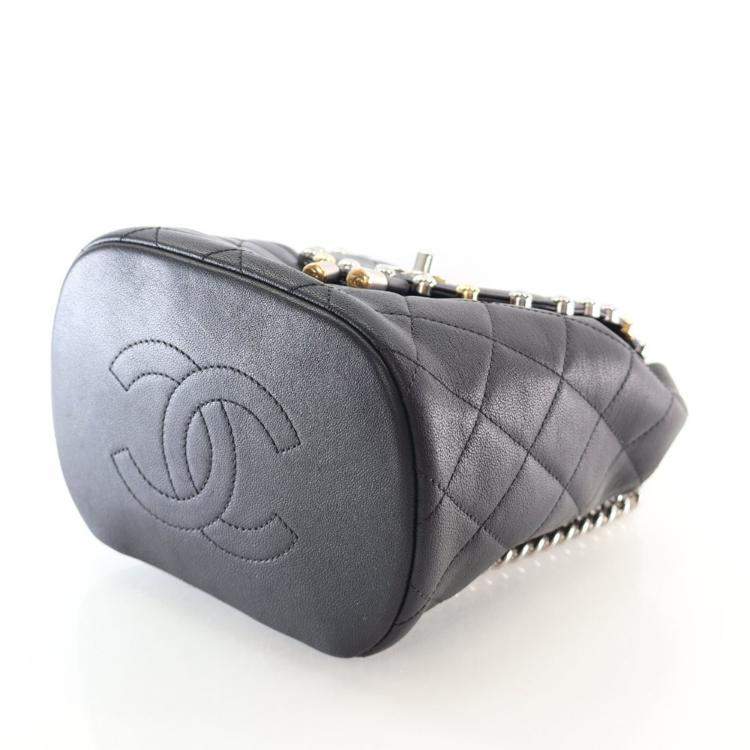 Pre Owned Chanel Small Lambskin Metallic Bubble Backpack