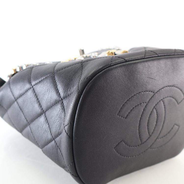 Pre Owned Chanel Small Lambskin Metallic Bubble Backpack