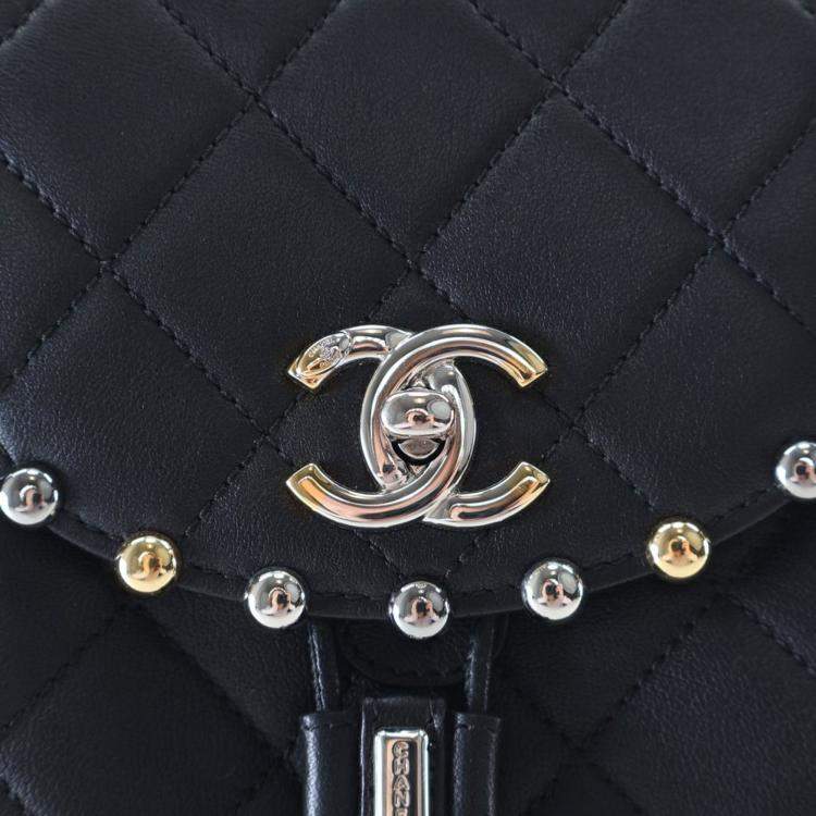 Pre Owned Chanel Small Lambskin Metallic Bubble Backpack