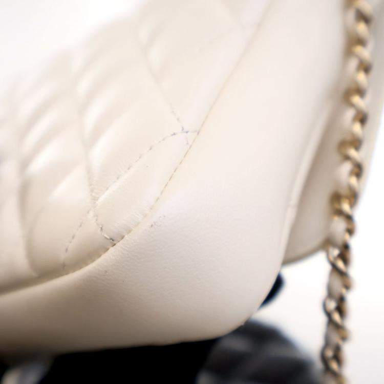 Pre Owned Chanel Lambskin Quilted Side Packs Flap Bag