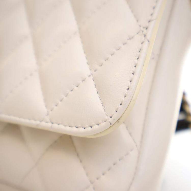 Pre Owned Chanel Lambskin Quilted Side Packs Flap Bag
