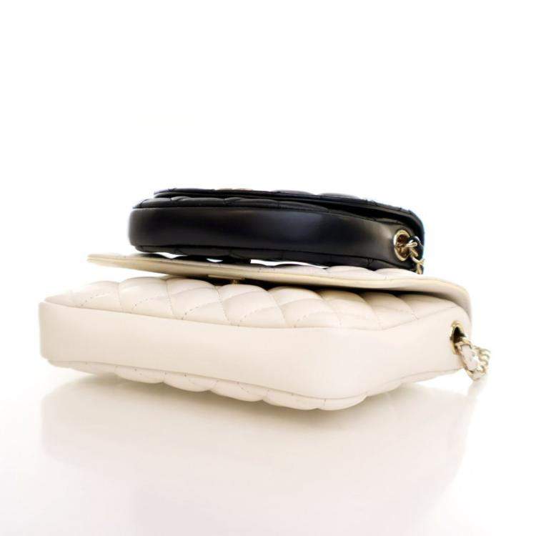 Pre Owned Chanel Lambskin Quilted Side Packs Flap Bag