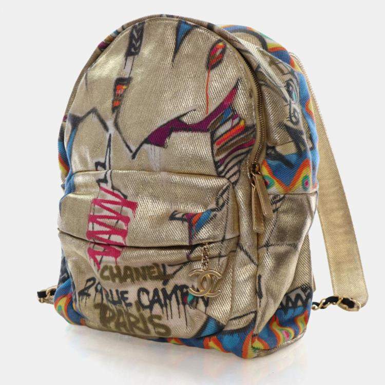 Pre Owned Chanel Canvas Graffiti Backpack