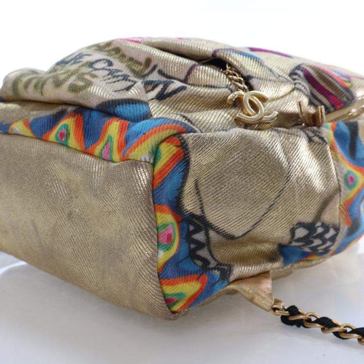 Pre Owned Chanel Canvas Graffiti Backpack