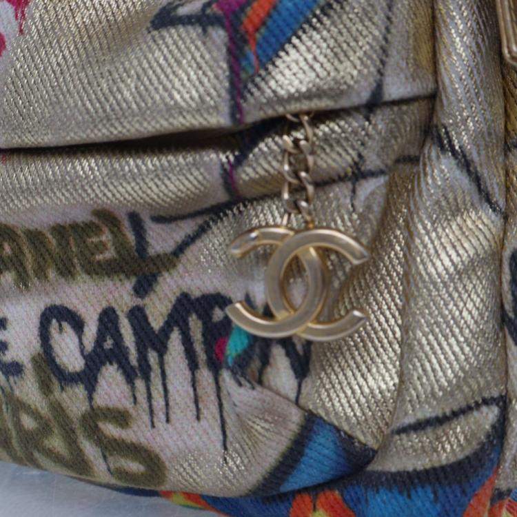 Pre Owned Chanel Canvas Graffiti Backpack