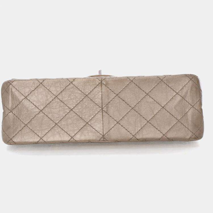 Pre Owned Chanel Crinkled Calfskin Reissue 2.55 Double Flap Bag 226