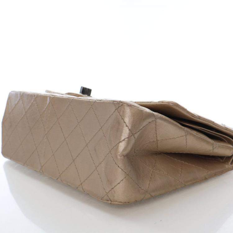 Pre Owned Chanel Crinkled Calfskin Reissue 2.55 Double Flap Bag 226